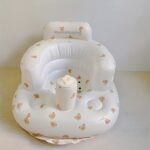 La Dearchuu Baby Inflatable Sofa Chair - Multi-Functional High Quality Foldable Infant Learning Chair with Soft Beige Design, Portable Bath Stool & Dining Seat for Toddlers - Image 12