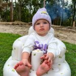La Dearchuu Baby Inflatable Sofa Chair - Multi-Functional High Quality Foldable Infant Learning Chair with Soft Beige Design, Portable Bath Stool & Dining Seat for Toddlers - Image 6