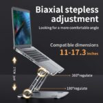 ⁦Laptop Stand For Macbook Folding Adjustable Aluminum Computer Pc Tablet Stand Notebook Tablelaptop Holder Heat Dissipation Tablet Stand⁩ - الصورة ⁦7⁩