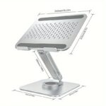 Adjustable Aluminum Laptop Stand with 360° Rotating Base - Ergonomic, Foldable Design for Collaborative Work, Dual Adjustment Knobs, Sturdy & Non-Slip, Fits MacBook/All Laptops up to 40.64cm - Ideal for Home Office - Image 4