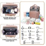 1pc Lamroro Multifunctional Diaper Backpack with Changing Station, Soft Shell Polyester Daypack for Travel, Preschool, with Mirror Embellishment, Zipper Closure, Stash Pocket, Striped Pattern, Essential Gift - Image 7