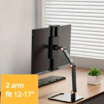 1pc Ergonomic Aluminum Alloy Monitor Stand - Adjustable Desk Mount for 30.48-43.18cm Screens, VESA Compatible, 360° Swivel, Sturdy Base, Holds up to 5.0KG, Black - Image 5