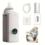 Wireless Portable Bottle Warmer for Travel - Rechargeable 6000mAh, LCD Display, USB Charging, Easy On-The-Go Heating Solution, Constant Temperature, Perfect for On-the-Go Parents