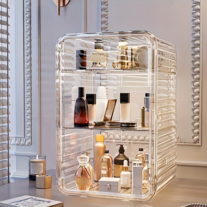 4a6cfe52-fdea-48df-a618-21d0fa37f529.jpg Luxury Multi-layer Cosmetic Storage Box - Spacious Desktop Storage Cabinet for Skincare, Perfume and Cosmetics - Image 1