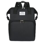 ⁦Portable Foldable Mommy Backpack - Lightweight Large Capacity Diaper Bag with Multiple Pockets, Soft Shell & Mesh Storage Bag, Adjustable Padded Straps for Travel, Day Trips, Preschool - Stylish Black Carrier Organizer, Diaper Bag Backpack, Practical Desi⁩ - الصورة ⁦9⁩