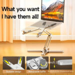 Foldable Laptop Stand 360°Rotation Notebook Table Aluminum Alloy Holder Portable Book Tablet Bracket with Heat Dissipation - Image 6