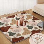 Play Mat For Floor, 50 x 50 Play Mat For Playpen, Thicken Soft Padding Foam Playmat For And Toddlers, Foldable And Machine Washable Crawling Mat, Boho Design