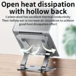 ⁦Laptop Stand For Macbook Folding Adjustable Aluminum Computer Pc Tablet Stand Notebook Tablelaptop Holder Heat Dissipation Tablet Stand⁩ - الصورة ⁦2⁩