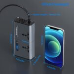 200W Car Inverter Compatible with 12V/24V, Universal 220V Socket, PD Fast Charging USB Converter Suitable for Cars, Trucks, And Boats, Without Battery - Image 2