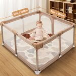 ⁦Foldable Thickened Foam Youngsters Play Mat & Crawling Mat - Soft Non-Slip Odor-Free Machine Washable, 180.0x150.0cm & 127.0x127.0cm for Playpens & Floors, Boho Style Play Mat for Youngsters⁩ - الصورة ⁦2⁩
