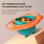 ⁦360-Degree Rotating Bowl - Spill-Proof, Anti-Scald Feeding Dish with Lid & Handles - Perfect for Youngsters & Youngsters - Ideal Christmas or Halloween Gift⁩ - الصورة ⁦3⁩