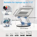 Ergonomic Adjustable Laptop Stand with 360° Swivel Base, Foldable Aluminum Alloy Design for MacBook Pro/Air & 25.4-43.94 cm Laptops, Adjustable Height up to 360° Rotation, Portable & Collapsible for Easy Storage - Image 6