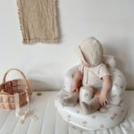 La Dearchuu Baby Inflatable Sofa Chair - Multi-Functional High Quality Foldable Infant Learning Chair with Soft Beige Design, Portable Bath Stool & Dining Seat for Toddlers - Image 8