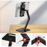 ⁦Desk Monitor Stand, Adjustable 360° Swivel Bracket, 180° Tiltable Clamp, Adjustable Long Arm Foldable Tablet Holder for 11.94-43.94cm iPhone/iPad/Tablet/Portable Monitor, Aluminum Alloy⁩ - الصورة ⁦7⁩