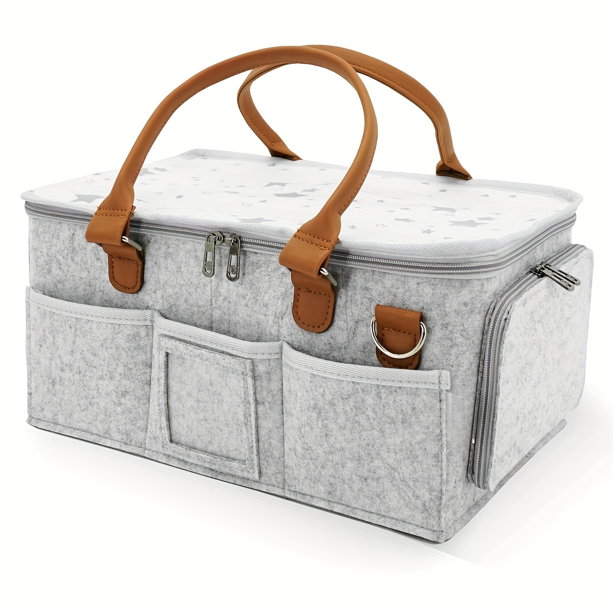 6c32a8cb-6f4e-441c-8ce3-7847d52c8101.jpg Diaper Organizer Featuring a Lid, a Waterproof Tote Bag with Multiple Compartments for Infants, Perfect for Travel Essentials, And a Great Gift Basket for Newborn Necessities. Happy Valentine'S Day, February 14Th, Sending Love!, Open Storage Bins for Home - الصورة 1