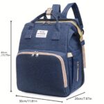 ⁦Portable Foldable Mommy Backpack - Lightweight Large Capacity Diaper Bag with Multiple Pockets, Soft Shell & Mesh Storage Bag, Adjustable Padded Straps for Travel, Day Trips, Preschool - Stylish Black Carrier Organizer, Diaper Bag Backpack, Practical Desi⁩ - الصورة ⁦10⁩