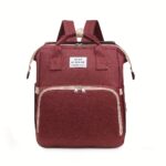 ⁦Portable Foldable Mommy Backpack - Lightweight Large Capacity Diaper Bag with Multiple Pockets, Soft Shell & Mesh Storage Bag, Adjustable Padded Straps for Travel, Day Trips, Preschool - Stylish Black Carrier Organizer, Diaper Bag Backpack, Practical Desi⁩ - الصورة ⁦8⁩