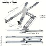 ⁦Foldable Laptop Stand 360°Rotation Notebook Table Aluminum Alloy Holder Portable Book Tablet Bracket with Heat Dissipation⁩ - الصورة ⁦3⁩