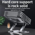 ⁦Laptop Stand For Macbook Folding Adjustable Aluminum Computer Pc Tablet Stand Notebook Tablelaptop Holder Heat Dissipation Tablet Stand⁩ - الصورة ⁦6⁩