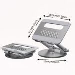 Ergonomic Adjustable Laptop Stand with 360° Swivel Base, Foldable Aluminum Alloy Design for MacBook Pro/Air & 25.4-43.94 cm Laptops, Adjustable Height up to 360° Rotation, Portable & Collapsible for Easy Storage - Image 3