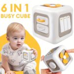 EDUVANKU 6-in-1 Busy Cube Toy for Youngsters & Youngsters - Enhances Fine Motor Skills & Early Learning, White with Yellow Accents, Made in China, Youngsters Toys - Image 2
