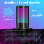 ⁦RGB 7-Color LED Condenser Microphone with Headphone Jack & Mic Gain Function, USB-C Omnidirectional Mic for Gaming, Singing, Karaoke, Video Conferencing, Streaming - USB Powered, ≤36V, No Battery Required⁩ - الصورة ⁦9⁩