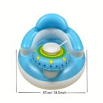 Inflatable Toddler Sofa Chair - Portable Training Seat with Sturdy Sitting Cushion, Blue & White Design, Perfect for Youngsters Showers or Home Use, Youngsters Training Seat | Playful Design | Durable Inflation, Baby Shower Gift - Image 5
