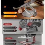 Ergonomic Adjustable Laptop Stand with 360° Swivel Base, Foldable Aluminum Alloy Design for MacBook Pro/Air & 25.4-43.94 cm Laptops, Adjustable Height up to 360° Rotation, Portable & Collapsible for Easy Storage - Image 7
