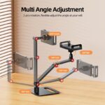 ⁦Desk Monitor Stand, Adjustable 360° Swivel Bracket, 180° Tiltable Clamp, Adjustable Long Arm Foldable Tablet Holder for 11.94-43.94cm iPhone/iPad/Tablet/Portable Monitor, Aluminum Alloy⁩ - الصورة ⁦10⁩