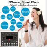 NXG Professional Audio Interface Kit - All-in-One Live Sound Card with Condenser Microphone, Rechargeable Battery, Volume Control & Adjustable Stand - Ideal for High-Quality Recording, Broadcasting, Gaming, Karaoke & Singing - Black, Karaoke Machine|Sleek - Image 6