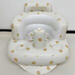 La Dearchuu Baby Inflatable Sofa Chair - Multi-Functional High Quality Foldable Infant Learning Chair with Soft Beige Design, Portable Bath Stool & Dining Seat for Toddlers - Image 9