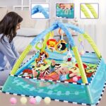 Interactive Gym Play Mat for Youngsters - Tummy Time Mat with 5 Detachable Toys, Designed for Sensory and Motor Skill Development, Ideal Gift for 0-36 Months, Boys and Girls, Polyester Material, Sensory Development | Playful Design | Durable Construction,