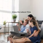 ⁦Laptop lap stand, portable laptop table, lap pad tray with wrist rest, mouse pad, tablet and phone slots, portable handle, cushion⁩ - الصورة ⁦7⁩