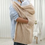 Soft Baby Blanket with Khaki Stripes, Perfect Gift for Babies, Can Be Used As A Multifunctional Hooded Blanket to Wrap Baby Strollers. - Image 2