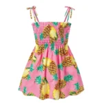 ⁦‌2025 Summer Girls Princess Beach Dress Strapless Floral Print Sleeveless Party Wear Toddler Solid Color Casual Fashion 1-6Y⁩ - الصورة ⁦8⁩