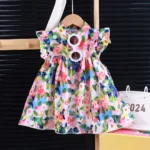 ⁦Baby Girls Beach Dresses Summer Soft Breathable Kids Girls Clothing Children Holiday A-Line Dress Vestidos 2025⁩ - الصورة ⁦7⁩