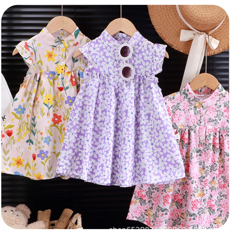S57e466e656314e749c0b3e15288a22f5w.webp Baby Girls Beach Dresses Summer Soft Breathable Kids Girls Clothing Children Holiday A-Line Dress Vestidos 2025 - الصورة 1