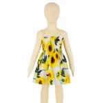 ⁦‌2025 Summer Girls Princess Beach Dress Strapless Floral Print Sleeveless Party Wear Toddler Solid Color Casual Fashion 1-6Y⁩ - الصورة ⁦3⁩