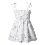 ⁦‌2025 Summer Girls Princess Beach Dress Strapless Floral Print Sleeveless Party Wear Toddler Solid Color Casual Fashion 1-6Y⁩ - الصورة ⁦11⁩
