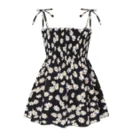 ⁦‌2025 Summer Girls Princess Beach Dress Strapless Floral Print Sleeveless Party Wear Toddler Solid Color Casual Fashion 1-6Y⁩ - الصورة ⁦19⁩