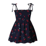 ⁦‌2025 Summer Girls Princess Beach Dress Strapless Floral Print Sleeveless Party Wear Toddler Solid Color Casual Fashion 1-6Y⁩ - الصورة ⁦14⁩
