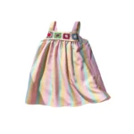⁦Baby Girl Casual Dress 2025 Summer Sweet And Cute Rainbow Striped And Flower Printed Pattern Sleeveless Halter Children's Dress⁩ - الصورة ⁦7⁩