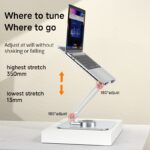 Adjustable Aluminum Laptop Stand with 360° Rotating Base - Ergonomic, Foldable Design for Collaborative Work, Dual Adjustment Knobs, Sturdy & Non-Slip, Fits MacBook/All Laptops up to 40.64cm - Ideal for Home Office - Image 2