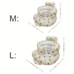 La Dearchuu Baby Inflatable Sofa Chair - Multi-Functional High Quality Foldable Infant Learning Chair with Soft Beige Design, Portable Bath Stool & Dining Seat for Toddlers - Image 10