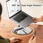 Ergonomic Adjustable Laptop Stand with 360° Swivel Base, Foldable Aluminum Alloy Design for MacBook Pro/Air & 25.4-43.94 cm Laptops, Adjustable Height up to 360° Rotation, Portable & Collapsible for Easy Storage - Image 4