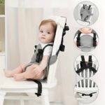 Scandinavian Style Portable Child High Chair Safety Harness - Foldable, Non-Assembly, Washable Polyester Baby Dining Seat Belt with Secure Buckle for 0-3 Years - Adjustable Infant Feeding Chair Protection Strap