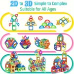 ⁦Magnetic Blocks Building Toys for Youngsters,Big Size Magnet STEM Toys Learning Educational Constructor Set Magnet Toys for Youngsters Toys for Youngsters Age 3-6 Birthday Gifts Magnet Gift Random Color⁩ - الصورة ⁦11⁩