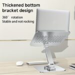 Adjustable Aluminum Laptop Stand with 360° Rotating Base - Ergonomic, Foldable Design for Collaborative Work, Dual Adjustment Knobs, Sturdy & Non-Slip, Fits MacBook/All Laptops up to 40.64cm - Ideal for Home Office - Image 3