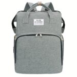 ⁦Portable Foldable Mommy Backpack - Lightweight Large Capacity Diaper Bag with Multiple Pockets, Soft Shell & Mesh Storage Bag, Adjustable Padded Straps for Travel, Day Trips, Preschool - Stylish Black Carrier Organizer, Diaper Bag Backpack, Practical Desi⁩ - الصورة ⁦5⁩