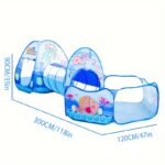 ⁦3pcs Pop-Up Play Tent Set for 12M+ with Ball Pit and Play Tunnel, Blue Polyester with Alloy Frame, Indoor/Outdoor Playhouse Bundle with Carry Bag for - Perfect 1st Birthday Gift⁩ - الصورة ⁦4⁩